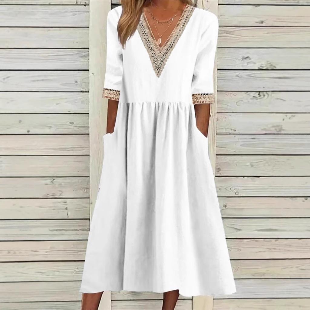 Classic Fit Collar Knee Length Dress