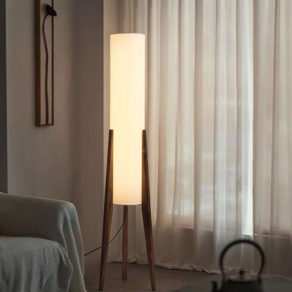 Natural Wooden Table Lamp with Linen Shade