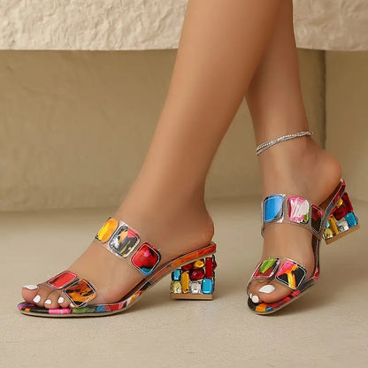 Colorful Two-Buckle Summer Sandals