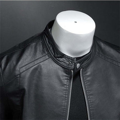 Vintage Look PU Leather Motorcycle Jacket for Men