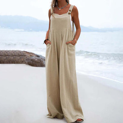 Summer Strapless Flowy Jumpsuit