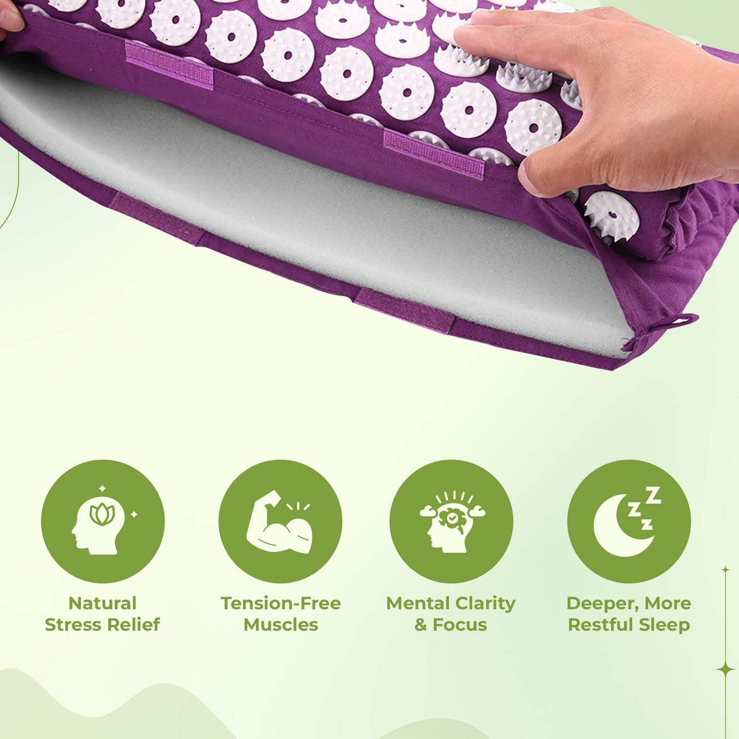 Massage Mat & Pillow Set for Back Pain Relief