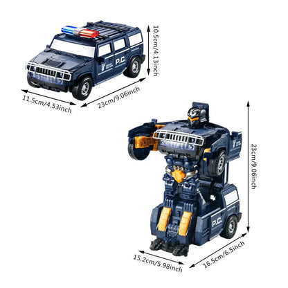 Cool 2-in-1 Police Robot Toy with Lights