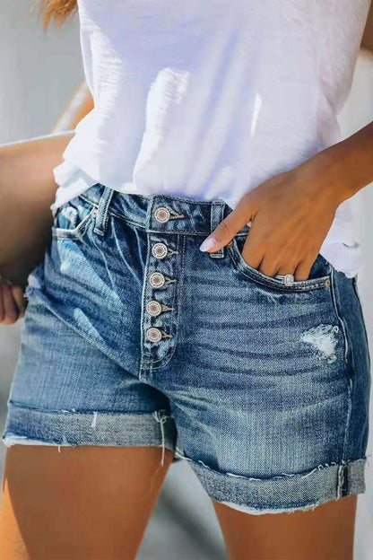 Ladies Classic Fit Blue Jeans Shorts