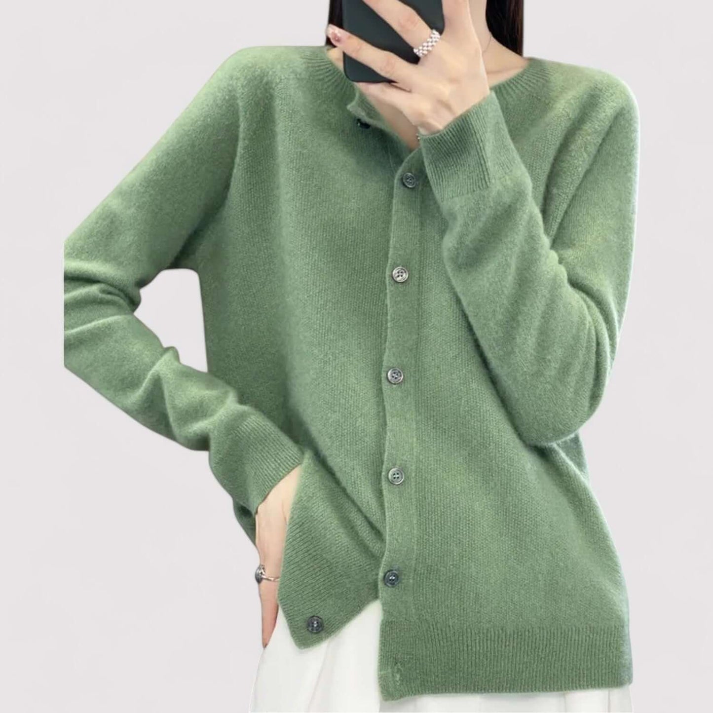 Soft Women's Wool Blend Open Front Cardigan