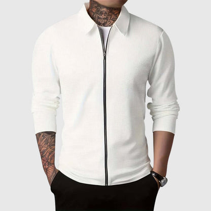 Warm Textured Zip Up Hoodie Jacket