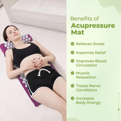 Massage Mat & Pillow Set for Back Pain Relief