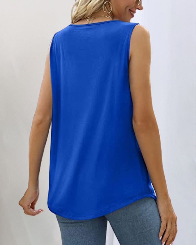 Trendy Tank Top with Square Neck Design