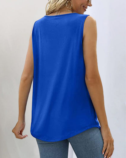 Trendy Tank Top with Square Neck Design