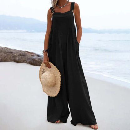 Summer Strapless Flowy Jumpsuit