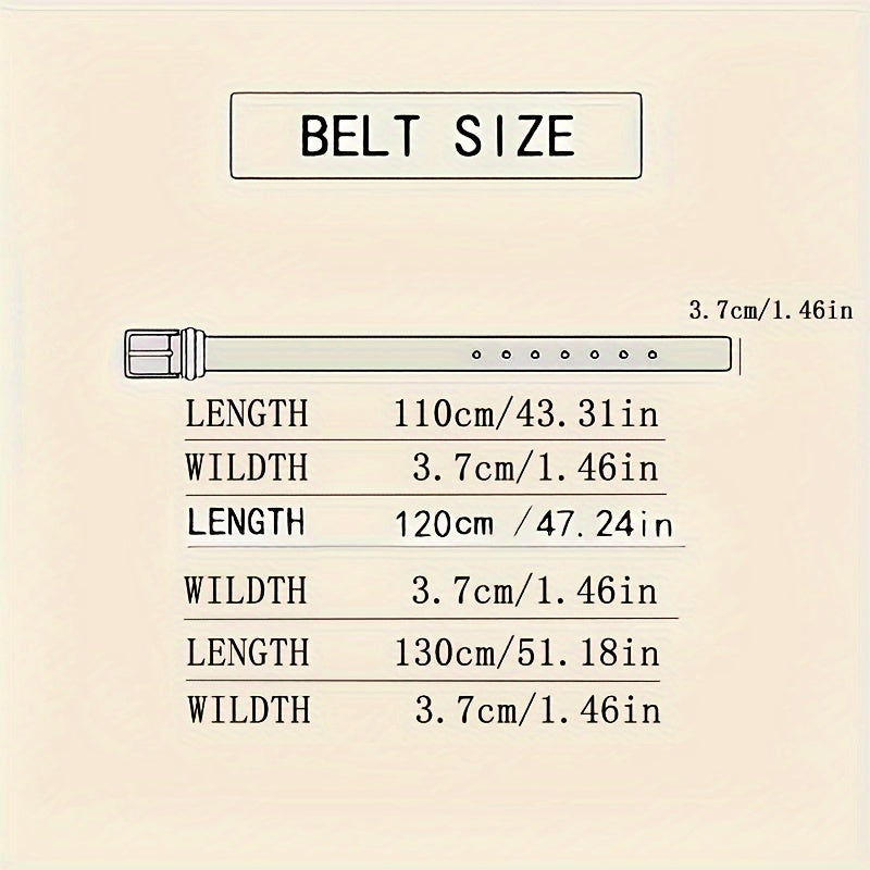 Real Leather Mens Belt with Silver Buckle