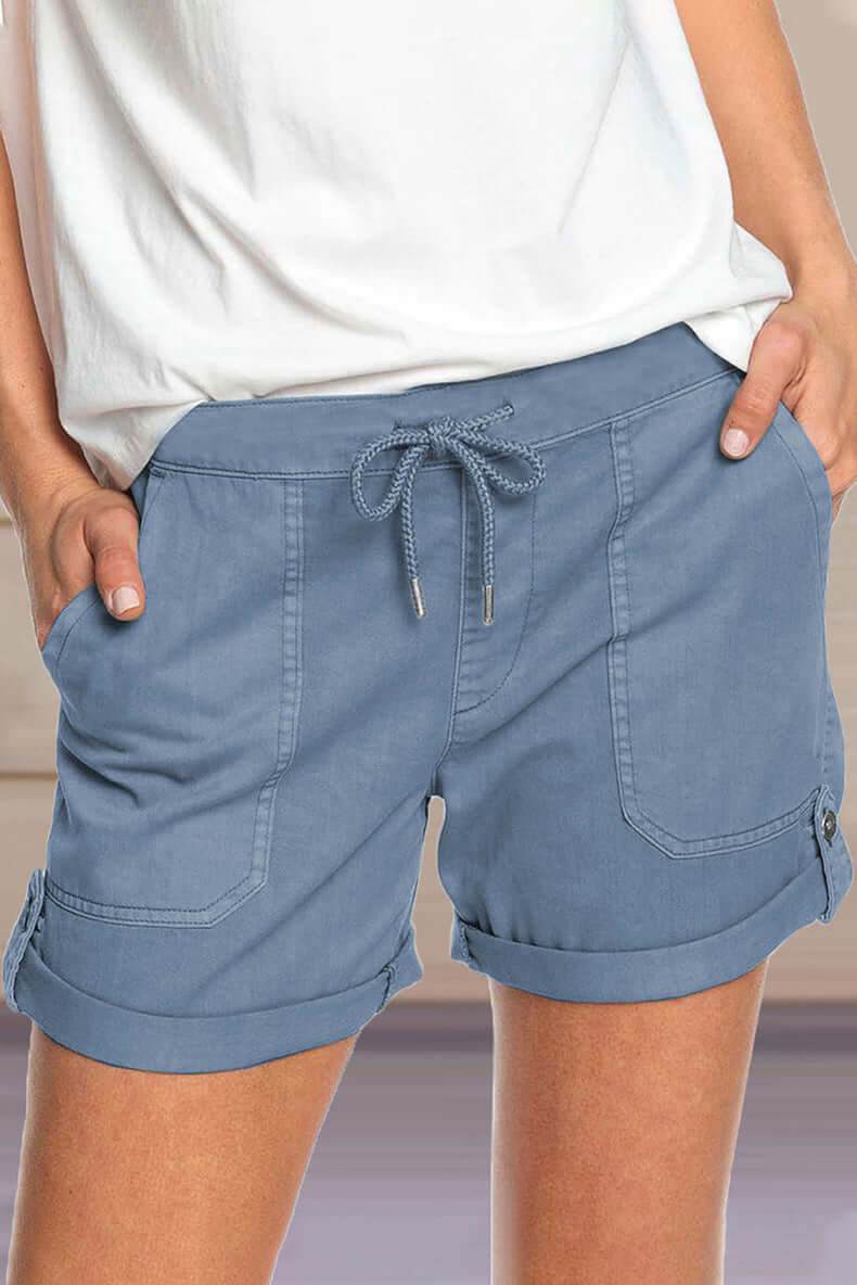 Comfortable Elastic Waist Women's Shorts - Luxivelle