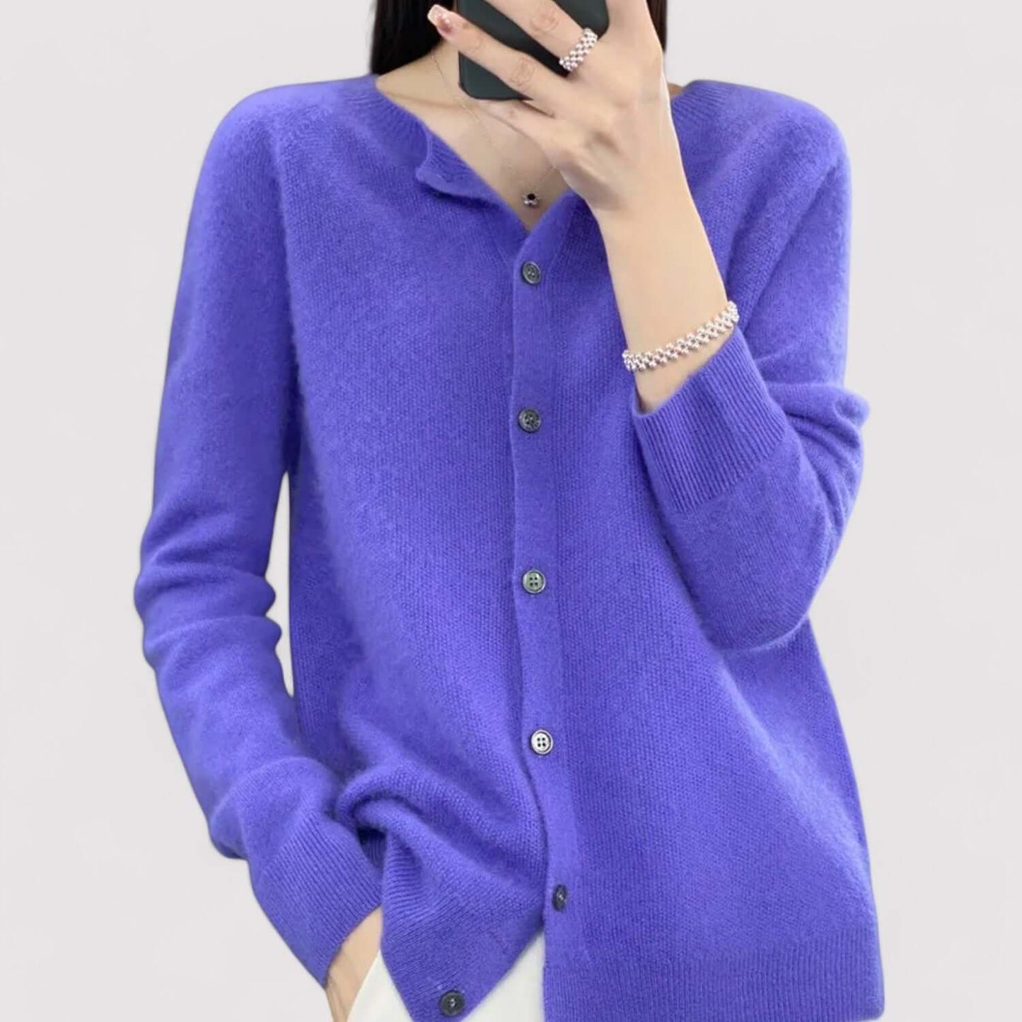 Soft Women's Wool Blend Open Front Cardigan