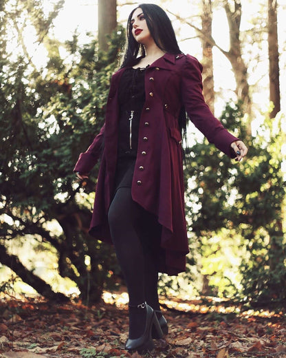 Classic Ladies Midi Coat with Fitted Neckline