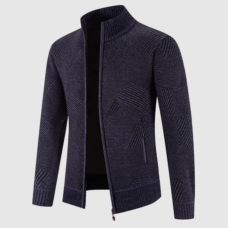 Men's Patterned Knit Sweater Coat