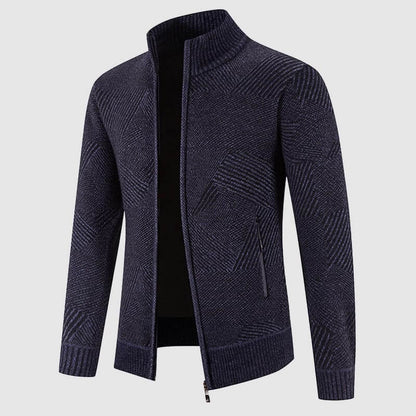 Men's Patterned Knit Sweater Coat