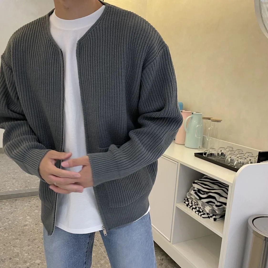 Stylish Men's Cable Knit Sweater Cardigan