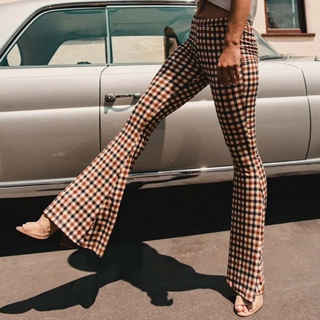 Trendy Checked Wide Leg Pants