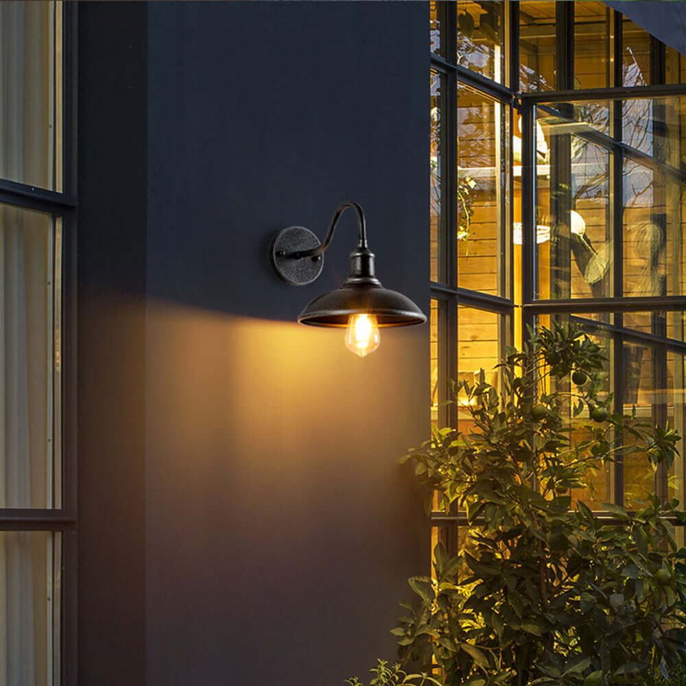 Vintage Waterproof Outdoor Wall Light Brass Finish