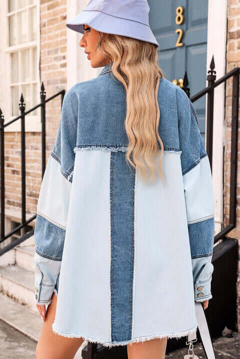 Casual Loose Fit Blue Jeans Jacket