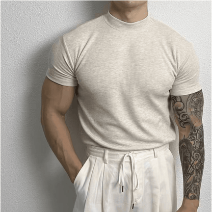 Slim Fit Crew Neck Knit Shirt
