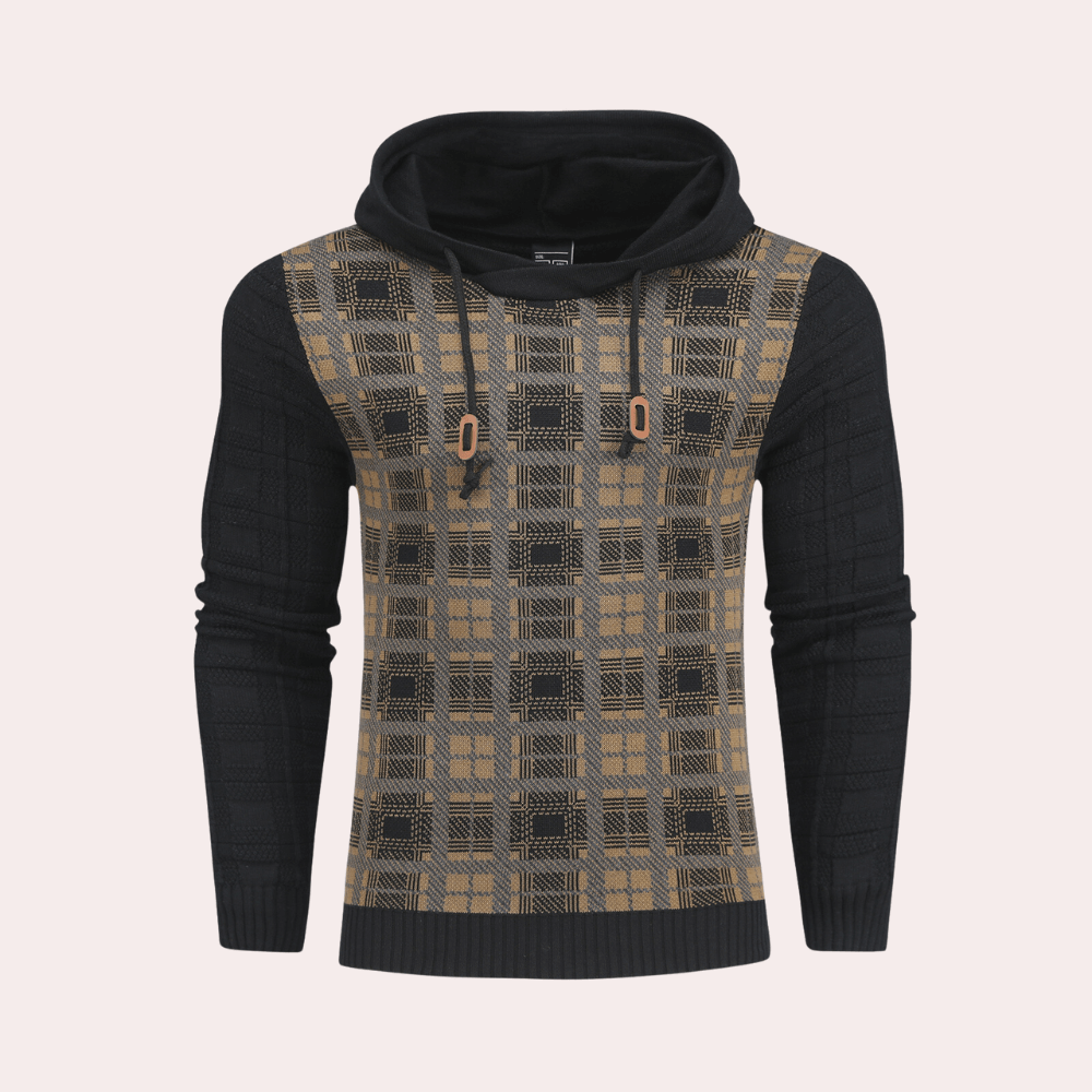 Cozy Plaid Crew Neck Sweater for Men