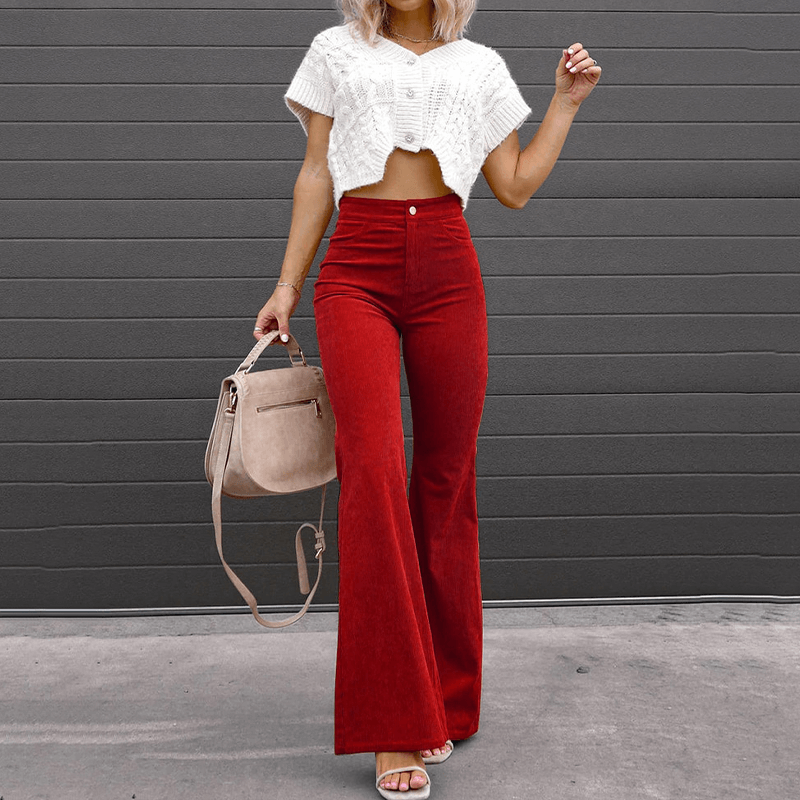 Classic Wide Leg Corduroy Women's Pants