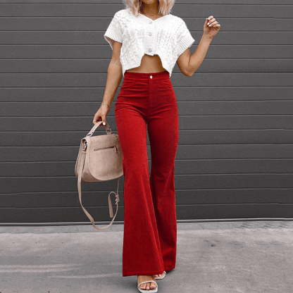 Classic Wide Leg Corduroy Women's Pants