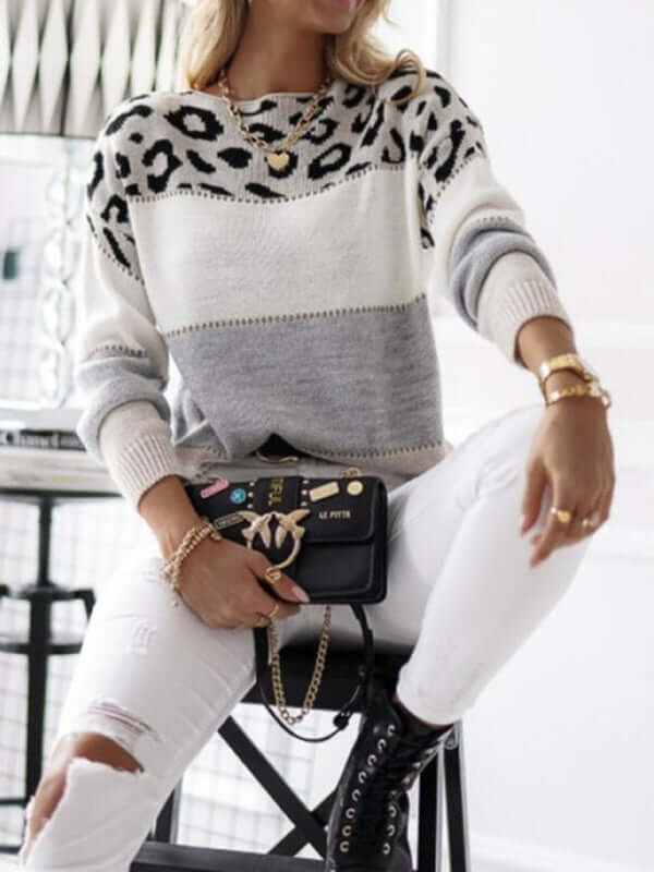 Ladies' Spotted Knit Sweater - Luxivelle