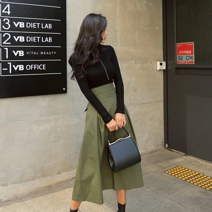 Ladies Elegant Mid Length Flared Skirt