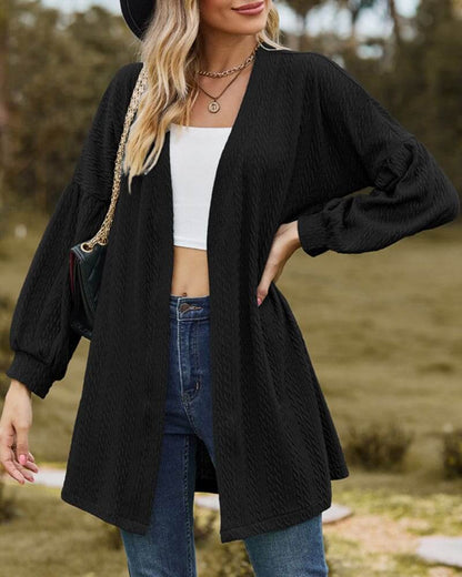 Women's Cable Knit Long Sleeve Cardigan