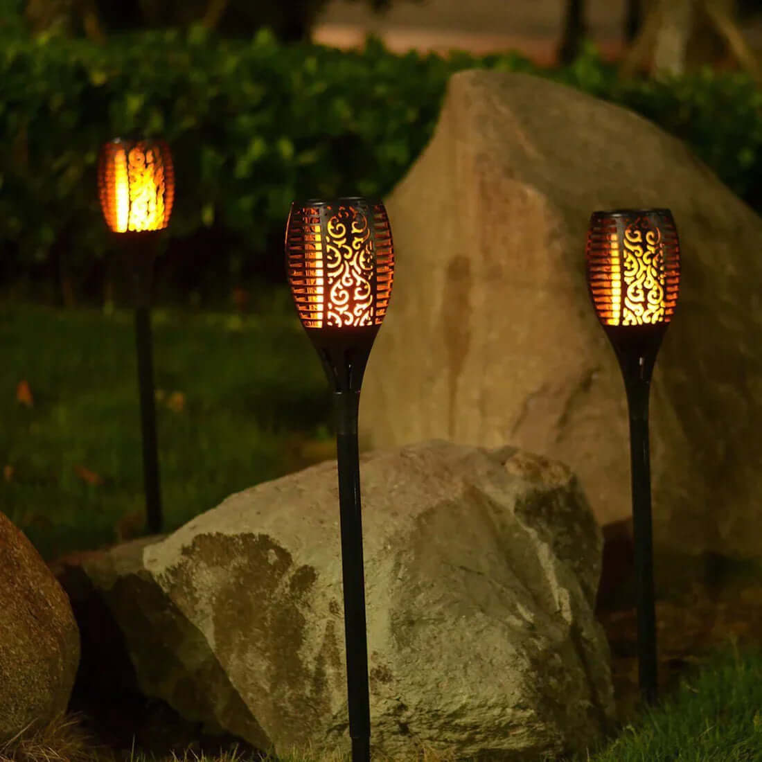Outdoor Solar Lantern - Warm Flicker Light Effect