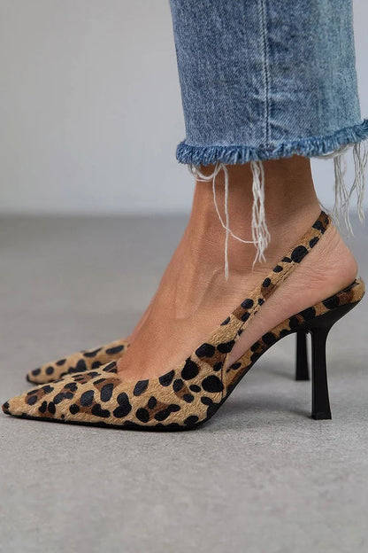 Ladies Leopard High Heel Shoes