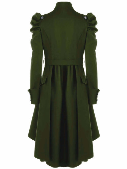 Classic Ladies Midi Coat with Fitted Neckline