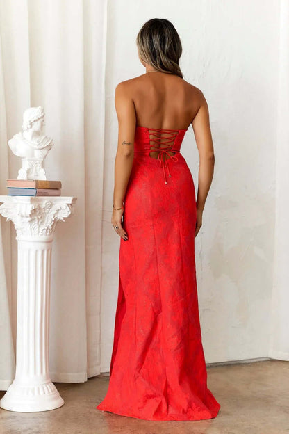 Sleeveless Lace Prom Gown with High Split