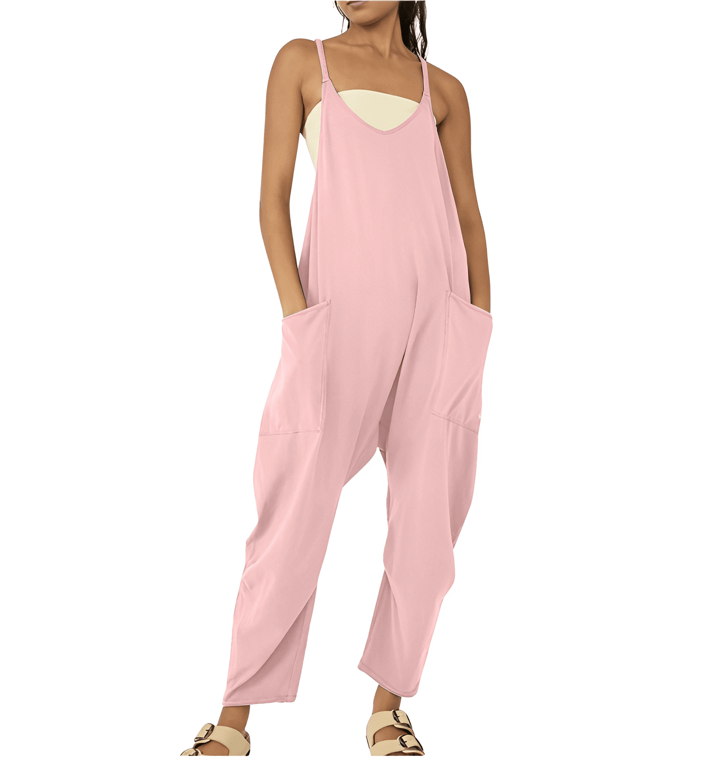 Summer Shorts Jumpsuit for Women with Pockets