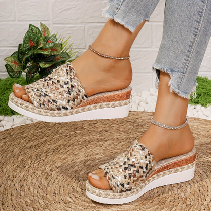 Braided Espadrille Wedge Sandals