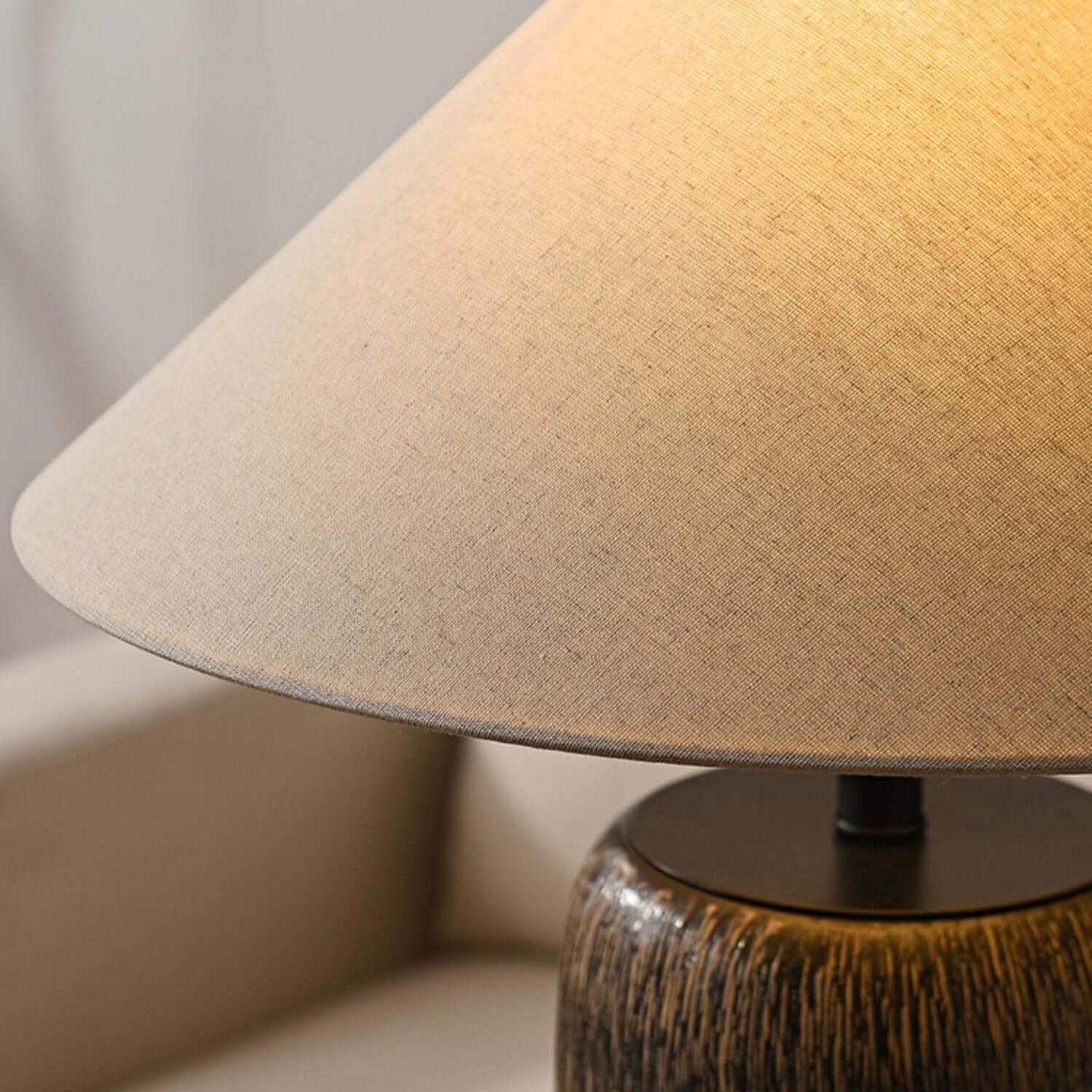 Traditional Wooden Table Lamp with Metal Details