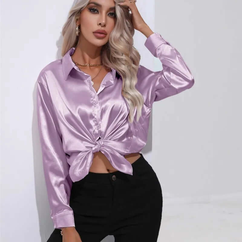 Ladies Soft Flowy Long Sleeve Shirt