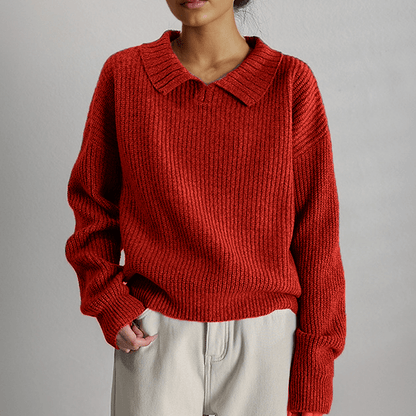 Relaxed Fit Long Sleeve Women's Sweater