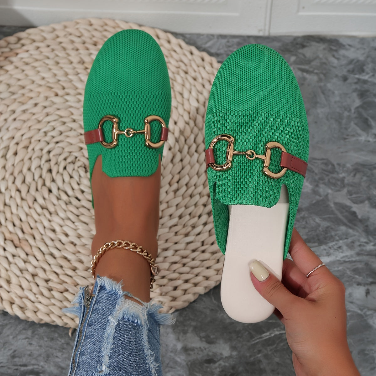 Ladies Comfortable Buckle Flat Sandals