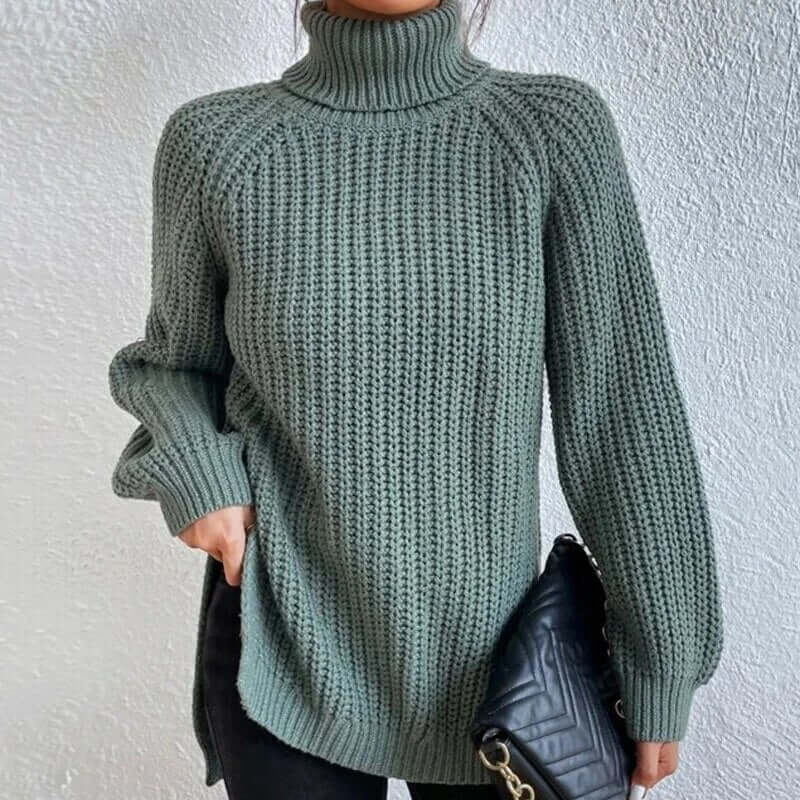 Ladies' Crew Neck Textured Knit Sweater - Luxivelle