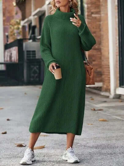 Cozy Crew Neck Sweater Dress