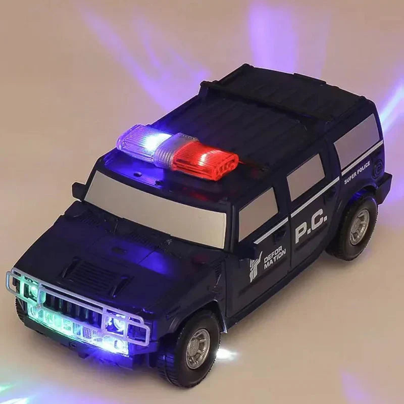Cool 2-in-1 Police Robot Toy with Lights