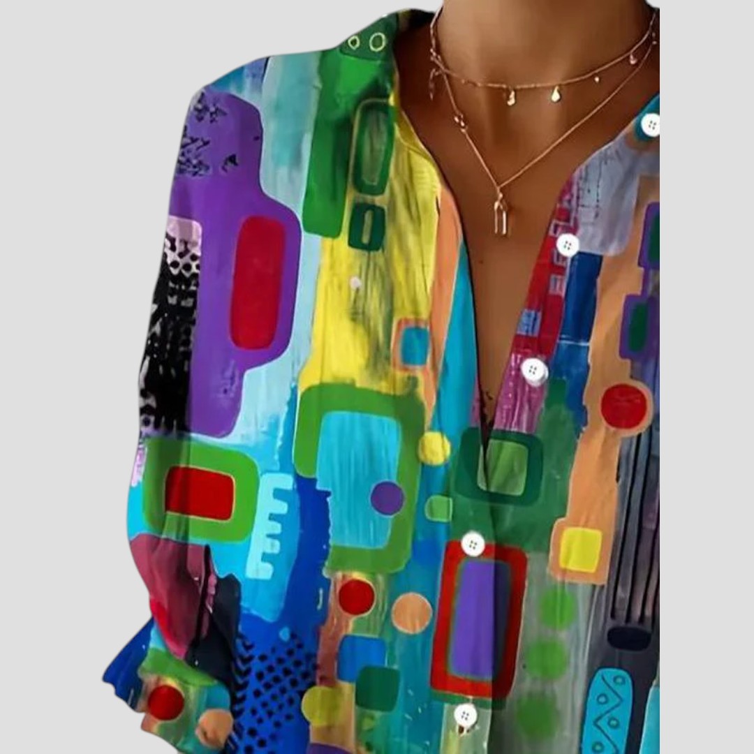 Stylish Geometric Print Women's Blouse