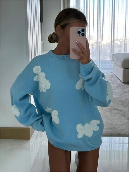 Comfortable Casual Heart Pattern Sweater