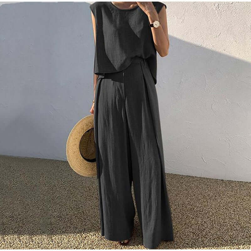 Ladies' Vest Tank & Loose Fit Pants Set