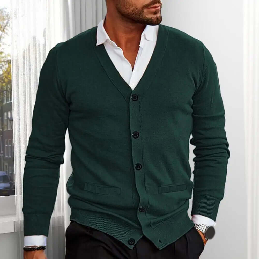 Classic Crew Neck Sweater Cardigan