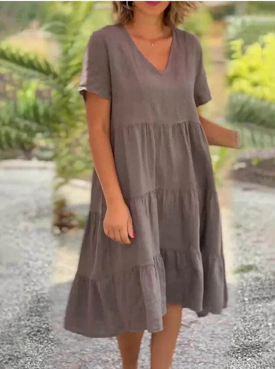 Lightweight Casual Knee Length Dress - Luxivelle