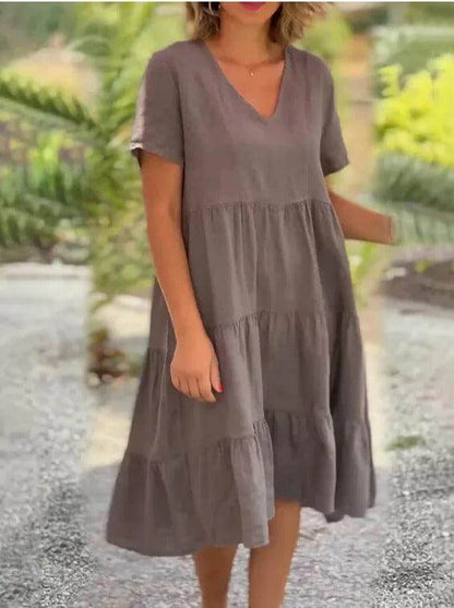 Lightweight Casual Knee Length Dress - Luxivelle